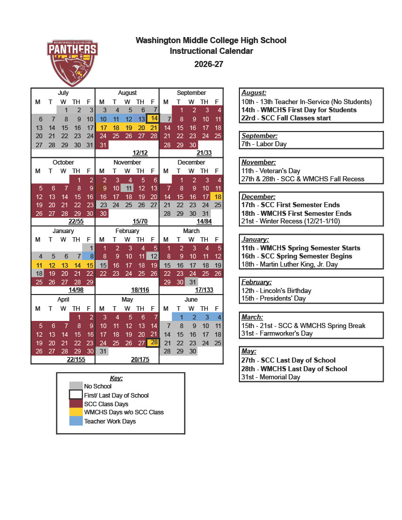 photo of 2025-2026 instructional calendar